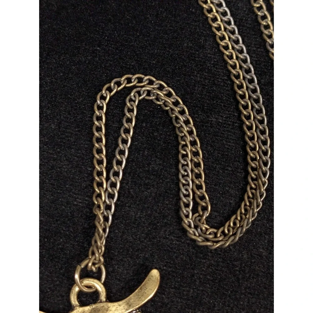 Steampunk‎ Owl Pendant Necklace Gold Tone Mixed Metal Gear 26